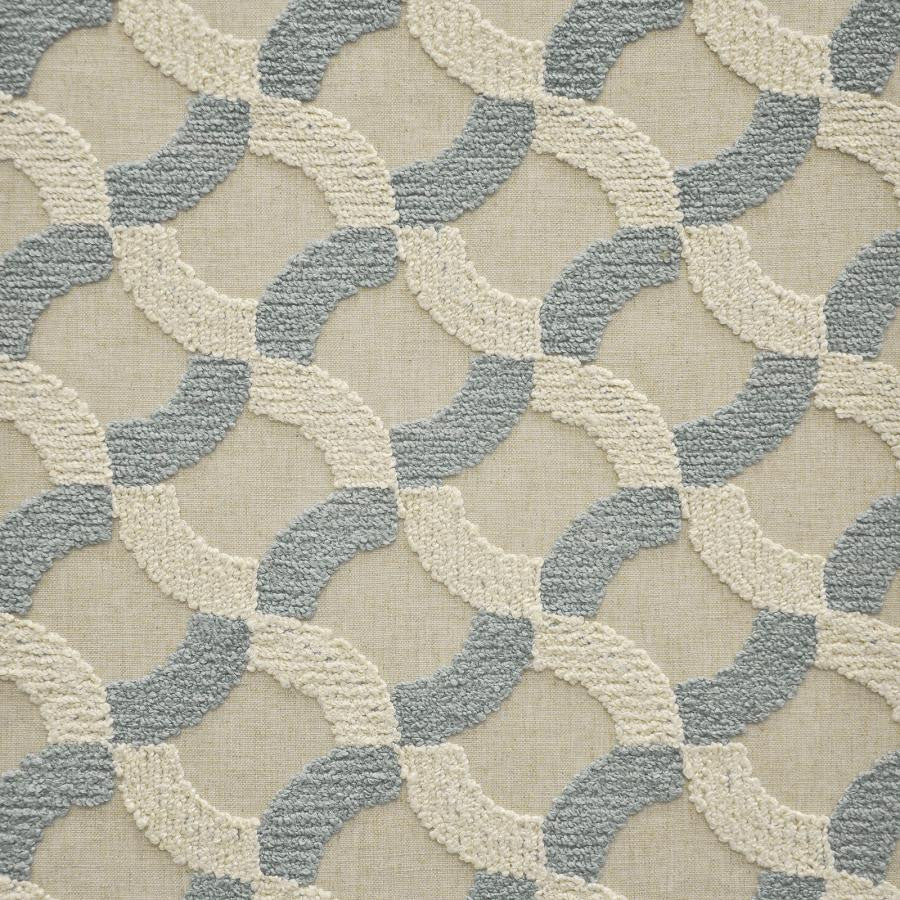 Frise # 846 Surf by Maxwell Fabric COLOR WAVES-RIVIERA 70% POLYESTER/30% LINEN NONE INDIA V-4.5"H-5.25" 54"EMB51.5 - Fabric Carolina -