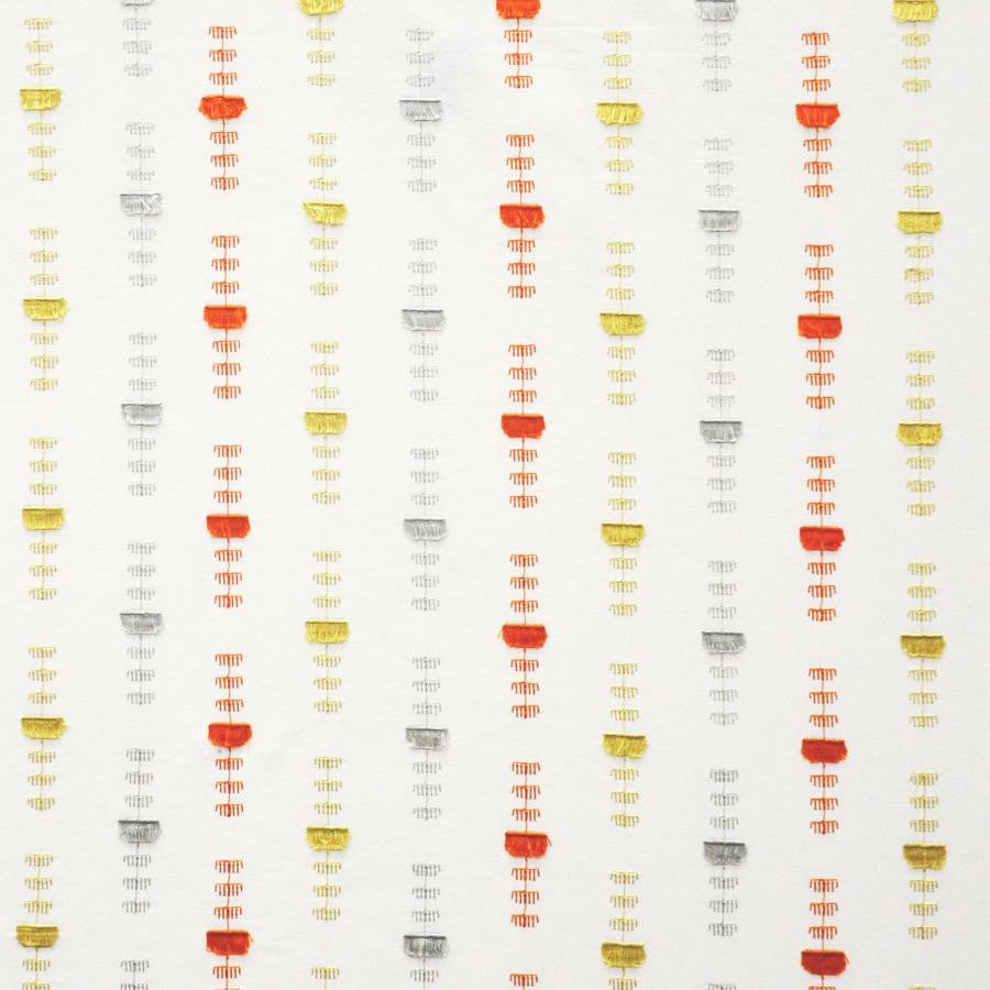 Flag Bearer # 305 Fire by Maxwell Designer Fabric Color Theory-Vol.V Sorbet 60% COTTON/17% POLYESTER 15% RAYON INDIA V-3.75"H-10.4" 54"EMB.52" - Swanky Fabrics -