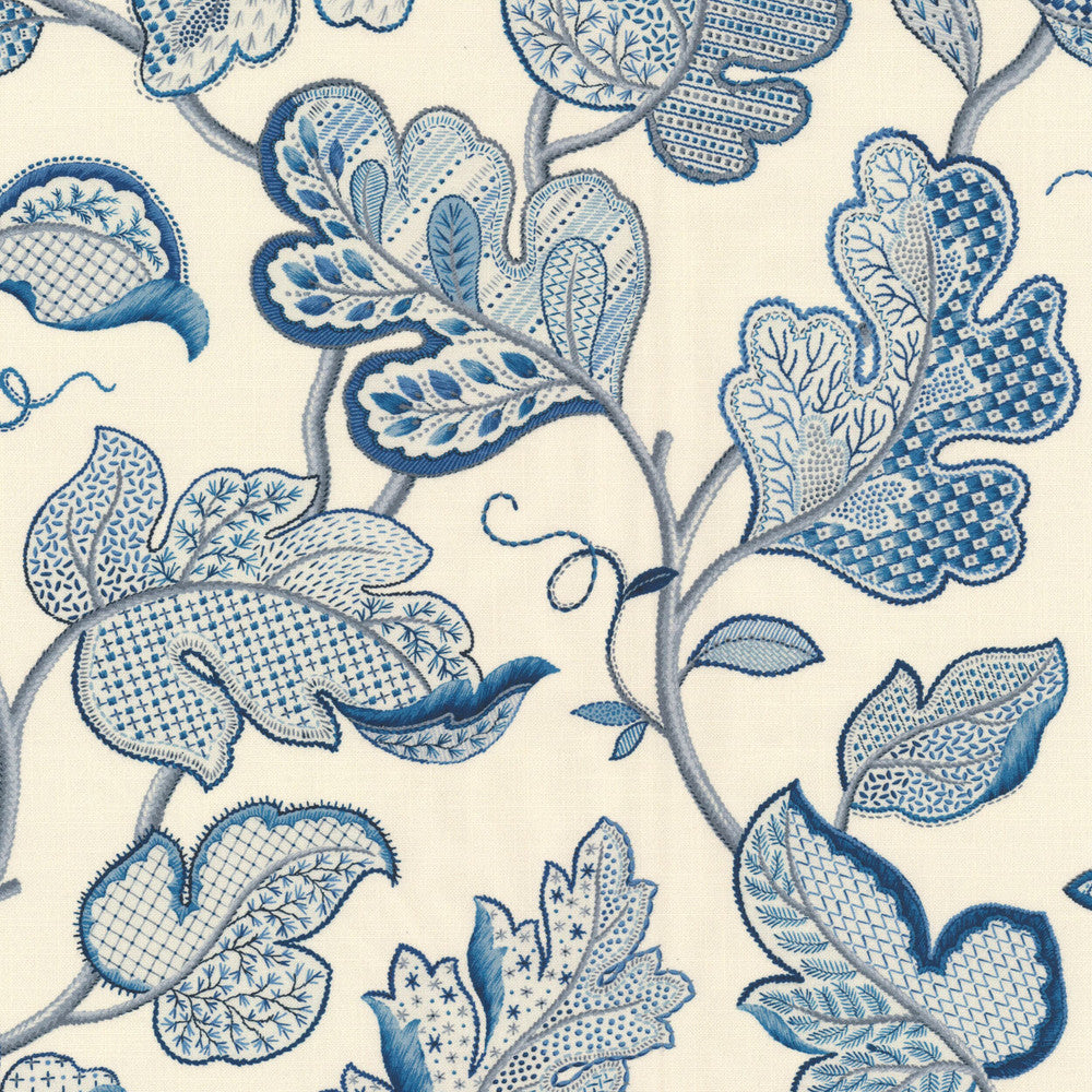 Forecast 1 Sky by Stout Designer Fabric RAINBOW LIBRARY CADET/INDIGO 100%COT SPAIN Horizontal: 27.000 and Vertical: 27.000 54 in - Swanky Fabrics -