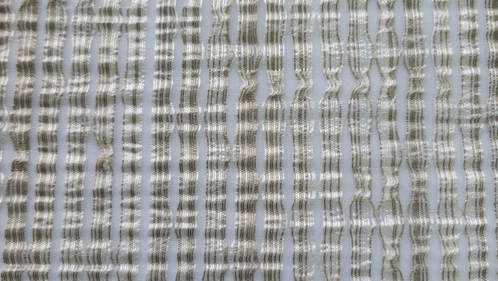 Frontier Platinum by Norbar Fabric SHEER MADNESS 100% POLYESTER TURKEY 5 1/4"H 118" - Fabric Carolina -
