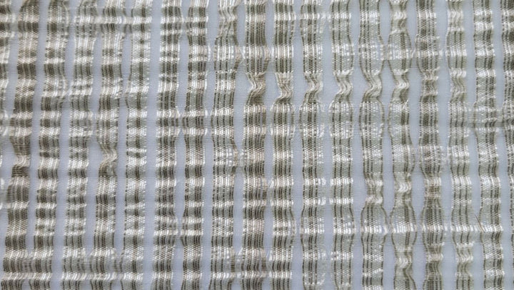 Frontier Platinum by Norbar Fabric SHEER MADNESS 100% POLYESTER TURKEY 5 1/4"H 118" - Fabric Carolina -