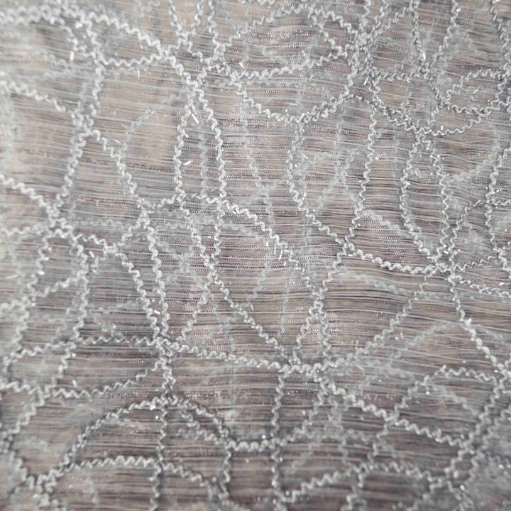 Majestic Flora Silver by Europatex Fabric Majestic Sheers 100% Polyester 11.75" H, 10.63" V 110.00 inches - Fabric Carolina -