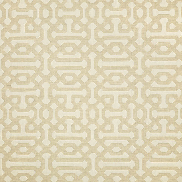 45991-0001 Fretwork Flax by Sunbrella Designer Fabric Cushion Furniture Drapery Fabrics > Sunbrella Jacquards 100% Acrylic USA or Imported 7" x 14.74" 54" - Swanky Fabrics -