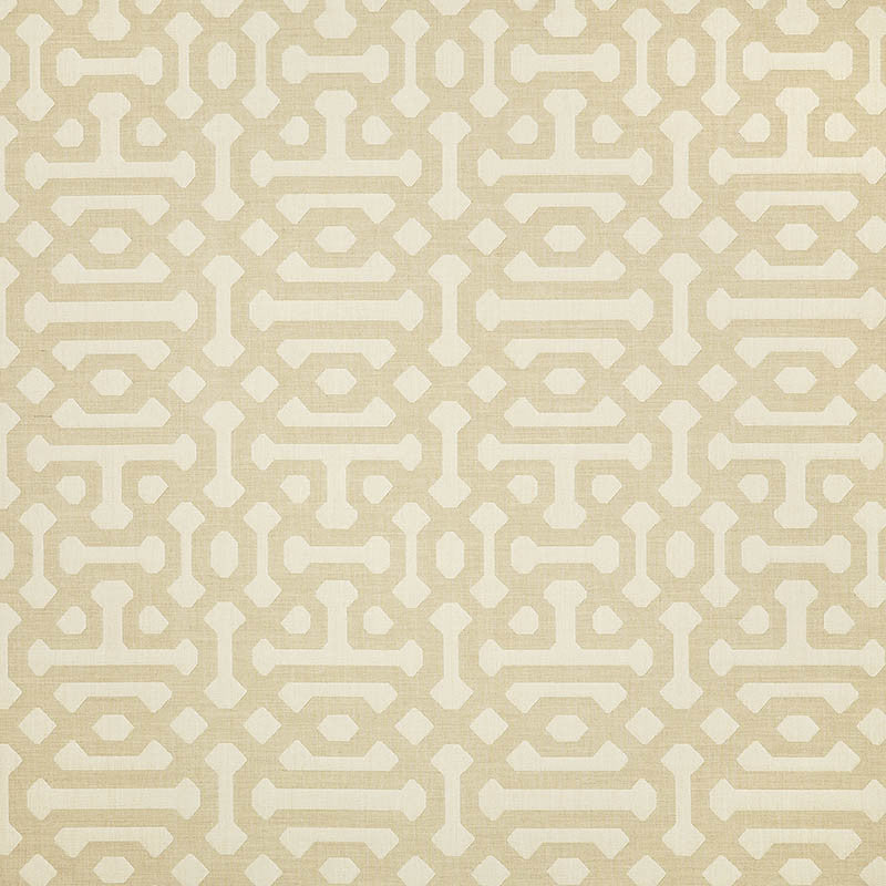 45991-0001 Fretwork  Flax by Sunbrella Designer Fabric our website for purchase 100% Sunbrella Acrylic USA (see sample) 7" x 14.74" 54"  - Swanky Fabrics -