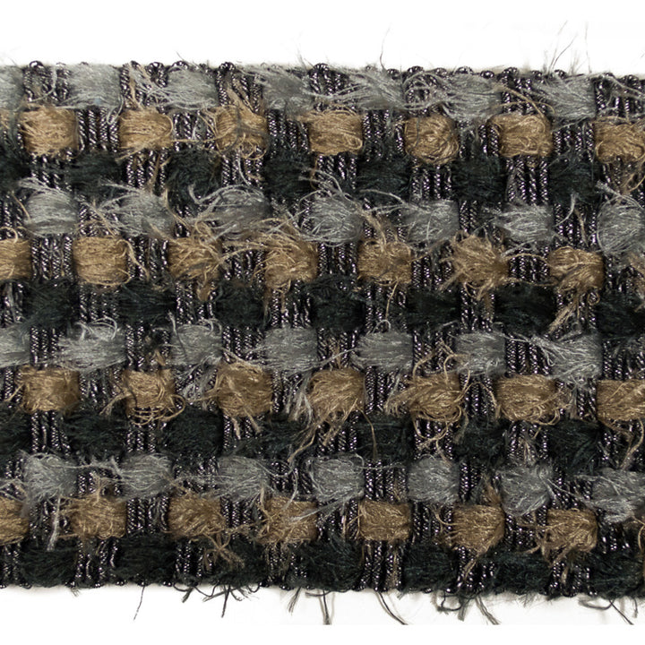 Fuzzy Graphite by Europatex Fabric Fuzzy 47.6% Polyester, 31.7% Cotton, 20.7% Metallic Yarns 3.50 inches - Fabric Carolina -