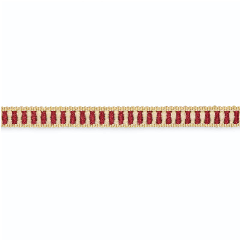 Claudine Cotton Gimp Claret/Antique Gold G500-3 by Schumacher Trim SCHUMACHER TRIM PROGRAM See Sample UNITED STATES OF AMERICA TO BE DETERMINED </p><p>Repeat: Horizontal: - and Vertical: - 0 1/2" WIDE (1CM) - Fabric Carolina -