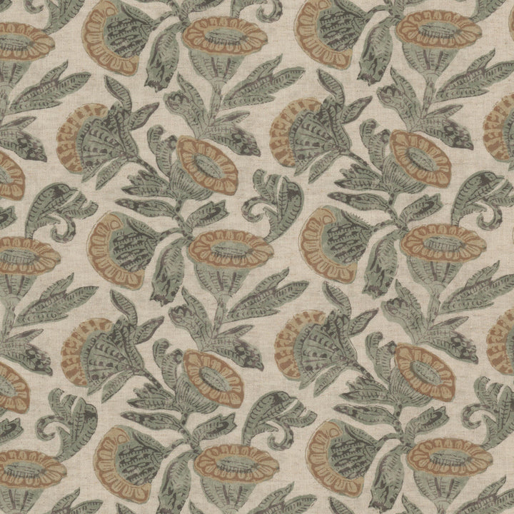 Galahad 1 Moss by Stout Fabric Stout Fabric Galahad 1 MossFabric Rainbow Library Celadon/Bottle 50%Cot 35%Svi 15%Lin India </p><p>Repeat: H: 13.75, V: 2.375 54 in - Fabric Carolina -