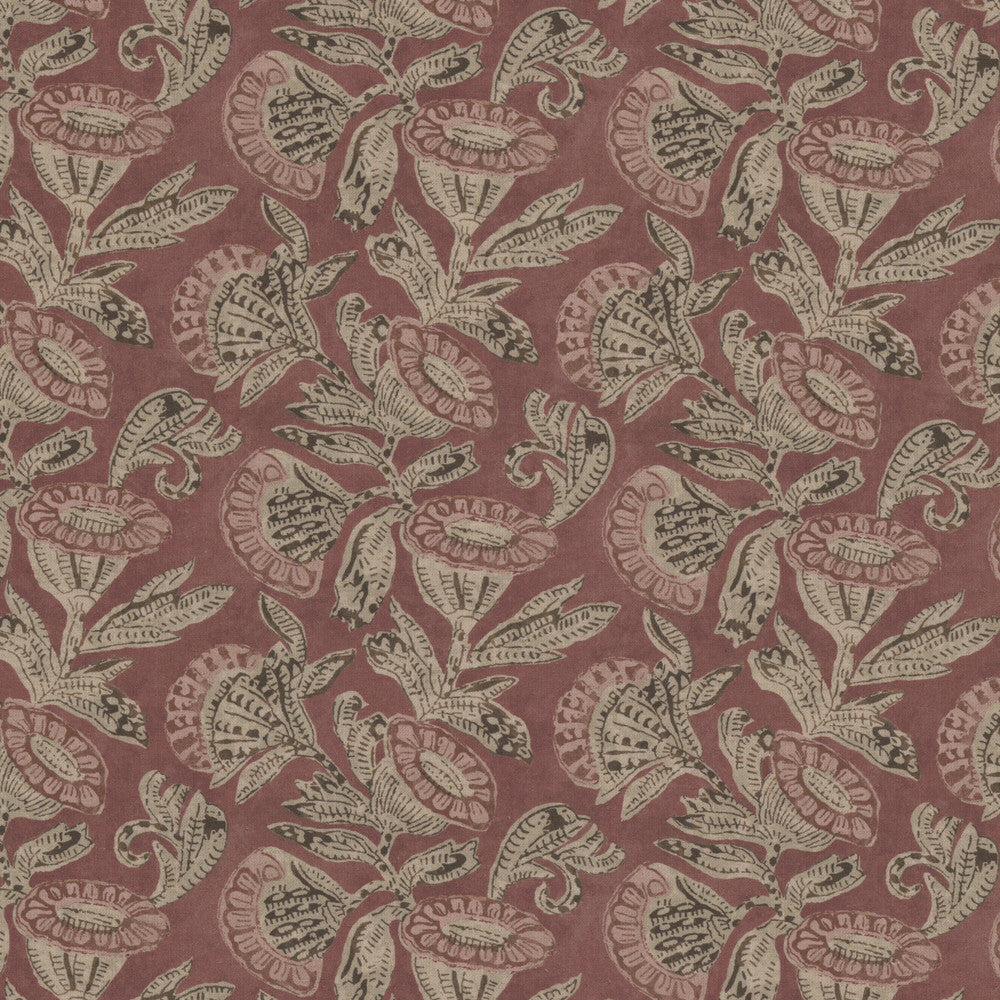 Galahad 2 Sienna by Stout Fabric Stout Fabric Galahad 2 SiennaFabric Rainbow Library Blossom/Sunset 50%Cot 35%Svi 15%Lin India </p><p>Repeat: H: 13.75, V: 2.375 54 in - Fabric Carolina -