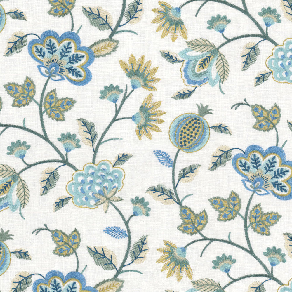 Gardenparty 1 Opal by Stout Fabric Stout Fabric Gardenparty 1 OpalFabric Rainbow Library Mist/Shoreline 100%Cot %Vemb India </p><p>Repeat: H: 25.75, V: 2 52 in - Fabric Carolina -