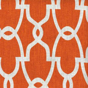 Garrison Orange Cc7 by Norbar Fabric 100 LINEN (LAUNDERED) USA 12 1/2"V 10 3/4"H 54 - Fabric Carolina -