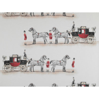 Aranjuez Crudo/Rojo by Gaston Y Daniela Fabric GASTON BILBAO COLLECTION COTTON - 100% Spain MEDIUM Horizontal: 40.5 and Vertical: 30.625 55 - Fabric Carolina -