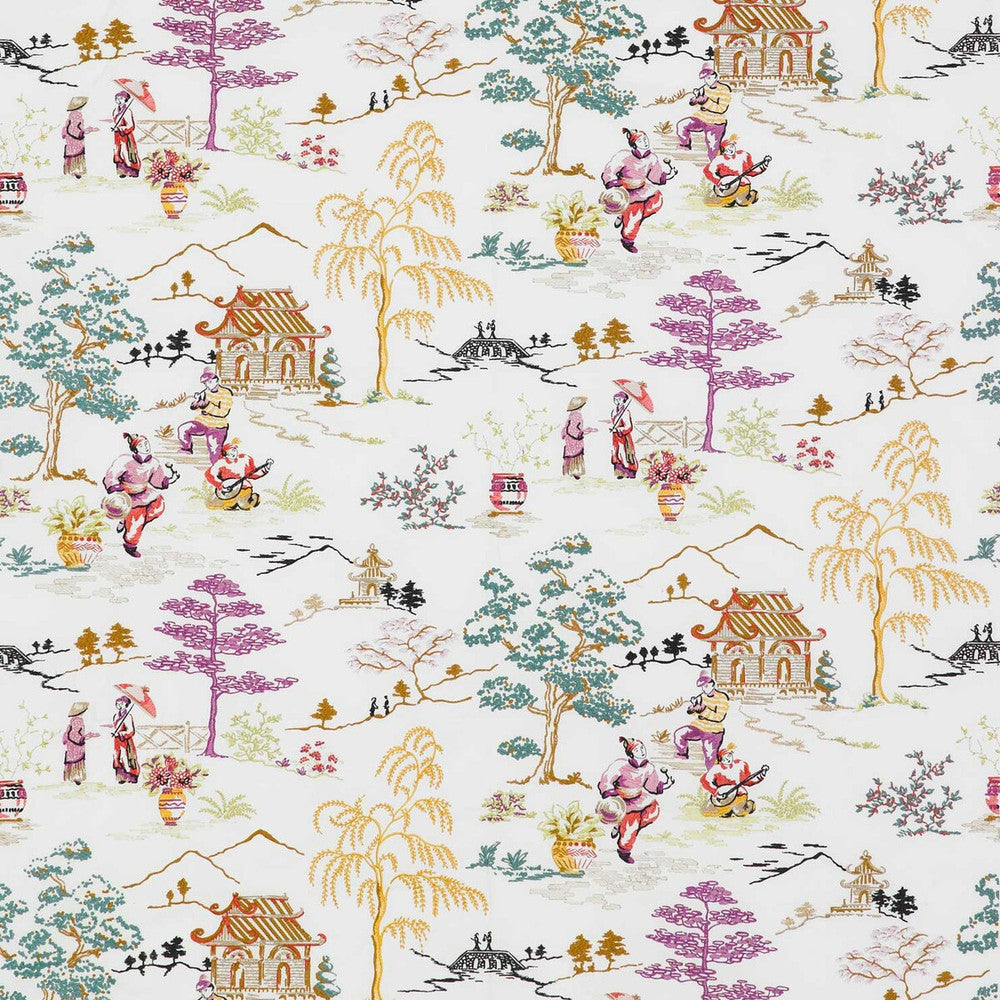 Claire Multi by Gaston Y Daniela Fabric LORENZO CASTILLO II COTTON - 80%;VISCOSE - 20% India - Horizontal: 51 and Vertical: 31.5 52 - Fabric Carolina -