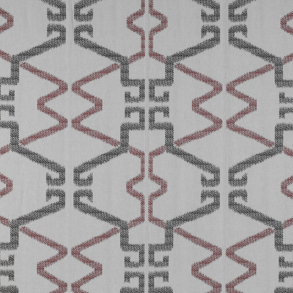Caprera Onyx/Rojo by Gaston Y Daniela Fabric TIERRAS LINEN - 90%;POLYESTER - 10% Turkey - Horizontal: 28.93 and Vertical: 28.93 118 - Fabric Carolina -