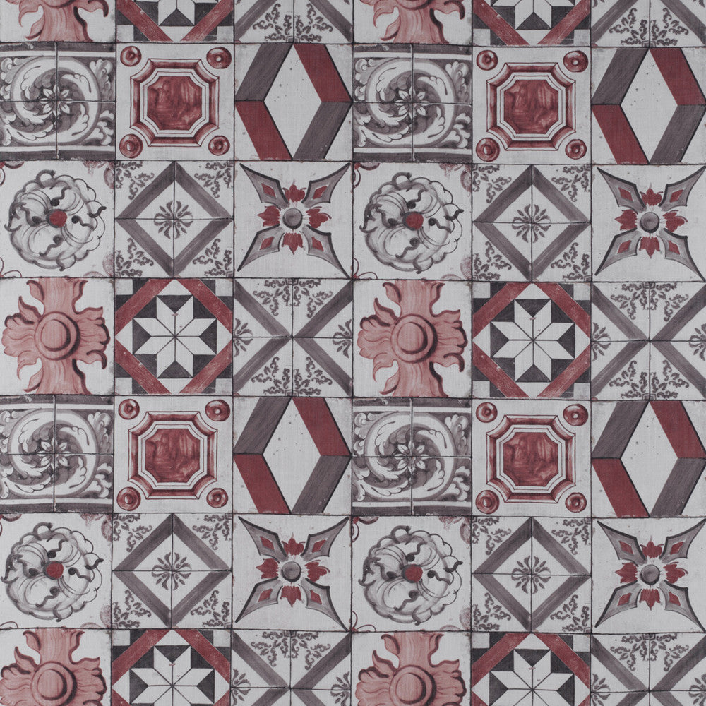 Trastevere Rojo/Marron by Gaston Y Daniela Fabric TIERRAS VISCOSE - 67%;LINEN - 33% Spain Horizontal: 27.17 and Vertical: 27.17 54.33 - Fabric Carolina -