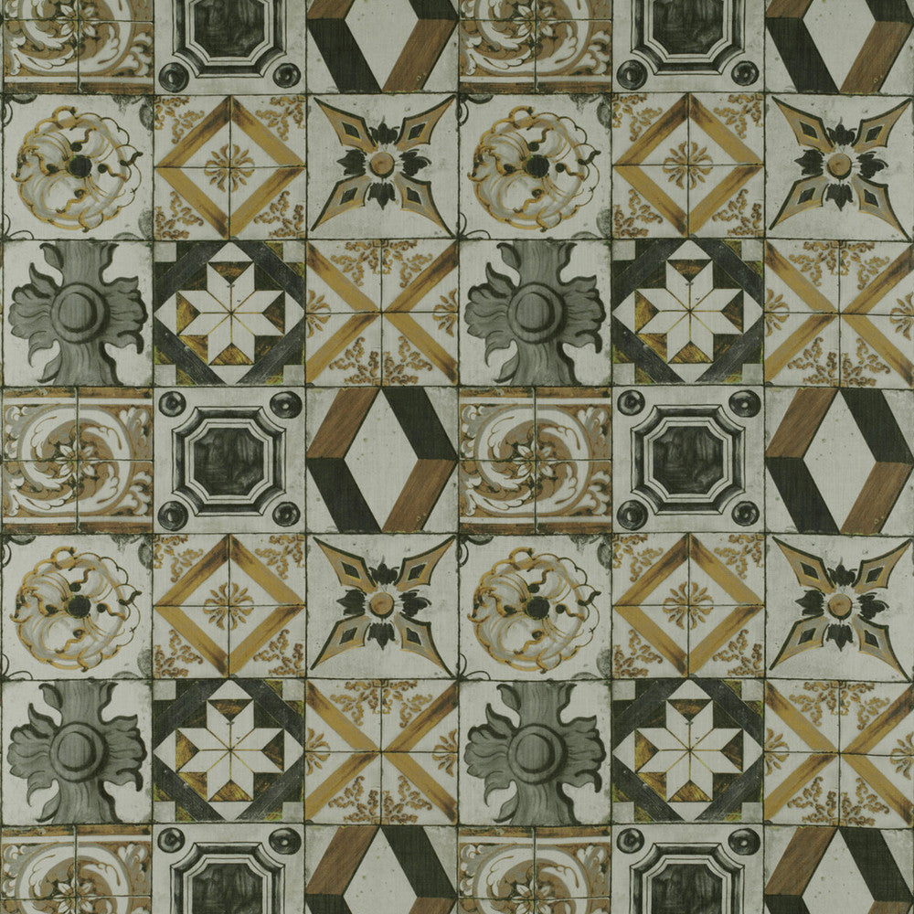 Trastevere Oro/Gris by Gaston Y Daniela Designer Fabric TIERRAS VISCOSE - 67%;LINEN - 33% Spain Horizontal: 27.17 and Vertical: 27.17 54.33 - Swanky Fabrics -