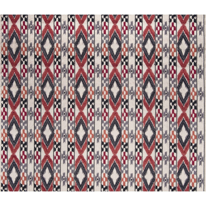 Queen Rojo/Gris by Gaston Y Daniela Fabric GASTON AFRICALIA COTTON - 46%;VISCOSE - 38%;LINEN - 16% India Horizontal: 8.94 and Vertical: 12.2 53.5 - Fabric Carolina -