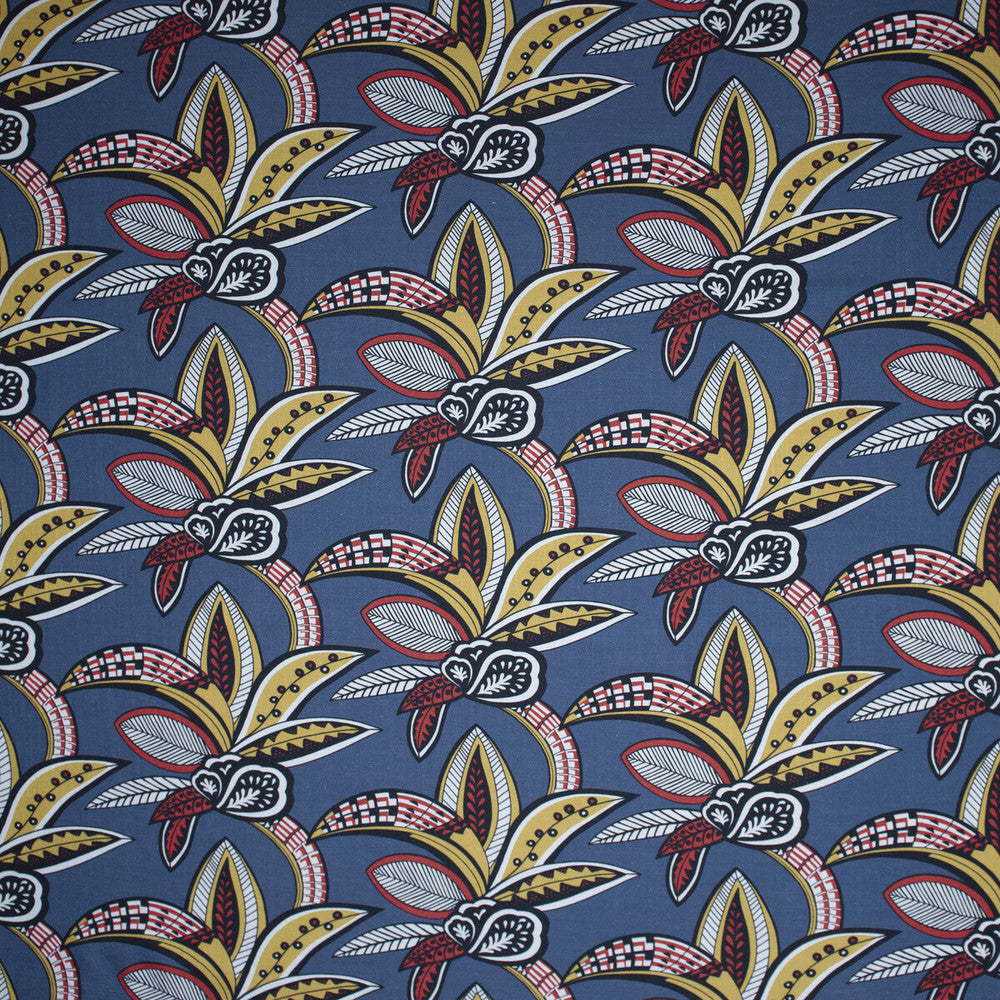 Tanzania Azul by Gaston Y Daniela Fabric GASTON AFRICALIA VISCOSE - 60%;LINEN - 30%;COTTON - 10% Spain HEAVY Horizontal: 26.38 and Vertical: 14.76 55 - Fabric Carolina -