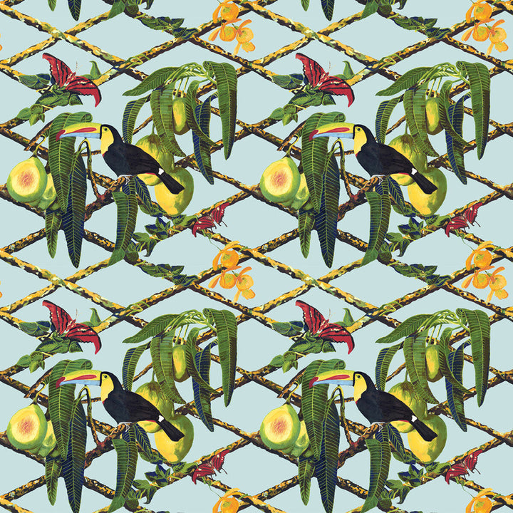 Tucan Original by Gaston Y Daniela Designer Fabric GASTON LIBRERIA COTTON - 100% Italy HEAVY Horizontal: 25.61 and Vertical: 25.21 52 - Swanky Fabrics -