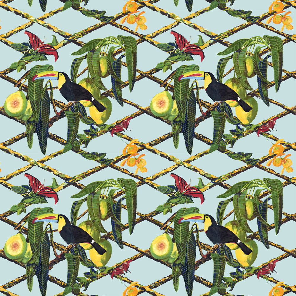 Tucan Original by Gaston Y Daniela Fabric GASTON LIBRERIA COTTON - 100% Italy HEAVY Horizontal: 25.61 and Vertical: 25.21 52 - Fabric Carolina -
