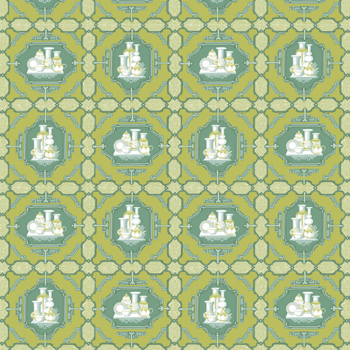 Porcelanas Lima by Gaston Y Daniela Fabric GASTON LIBRERIA COTTON - 100% Italy HEAVY Horizontal: 25.61 and Vertical: 24.62 52 - Fabric Carolina -