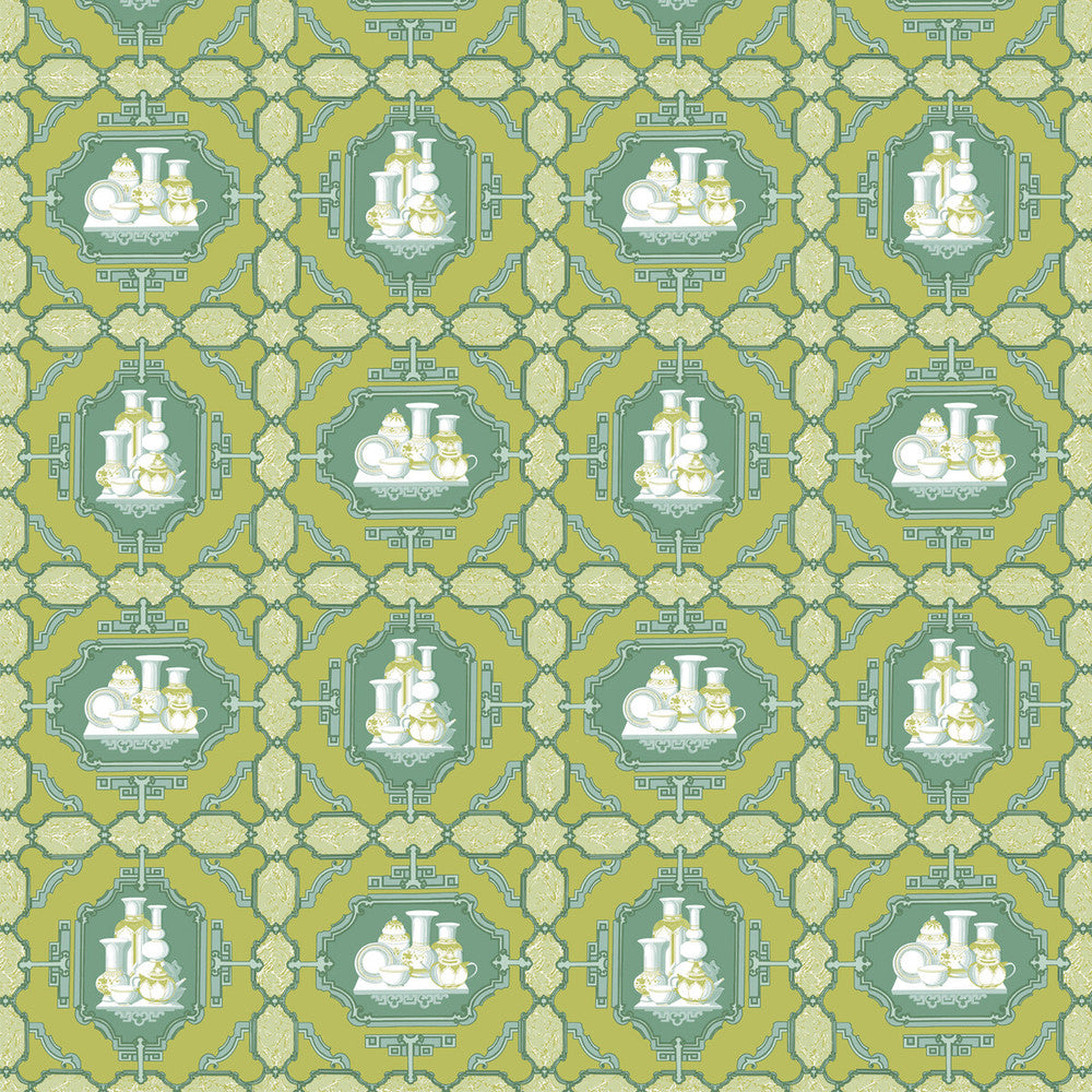 Porcelanas Lima by Gaston Y Daniela Designer Fabric GASTON LIBRERIA COTTON - 100% Italy HEAVY Horizontal: 25.61 and Vertical: 24.62 52 - Swanky Fabrics -