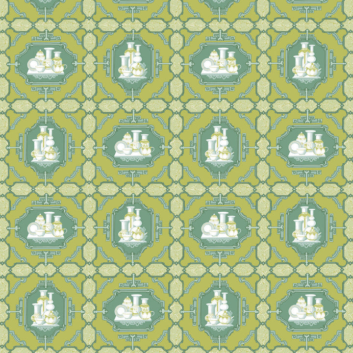 Porcelanas Lima by Gaston Y Daniela Designer Fabric GASTON LIBRERIA COTTON - 100% Italy HEAVY Horizontal: 25.61 and Vertical: 24.62 52 - Swanky Fabrics -