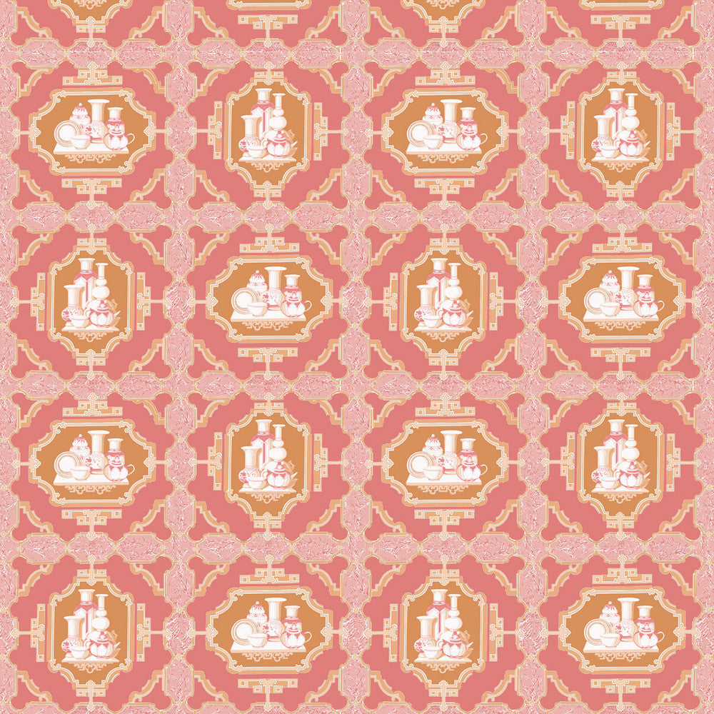 Porcelanas Pomelo by Gaston Y Daniela Fabric GASTON LIBRERIA COTTON - 100% Italy HEAVY Horizontal: 25.61 and Vertical: 24.62 52 - Fabric Carolina -