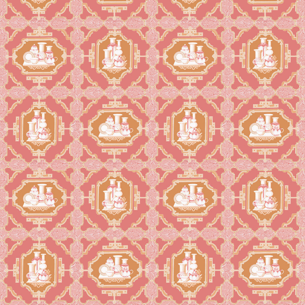 Porcelanas Pomelo by Gaston Y Daniela Designer Fabric GASTON LIBRERIA COTTON - 100% Italy HEAVY Horizontal: 25.61 and Vertical: 24.62 52 - Swanky Fabrics -