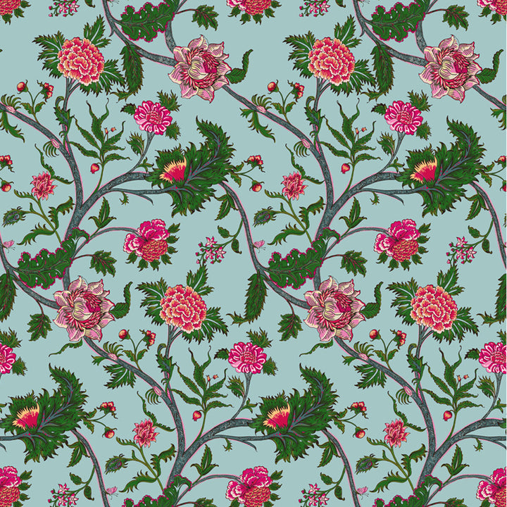 Palampore Azul by Gaston Y Daniela Fabric GASTON LIBRERIA LINEN - 91%;POLYAMIDE - 9% Italy HEAVY Horizontal: 26.52 and Vertical: 50 52.8 - Fabric Carolina -