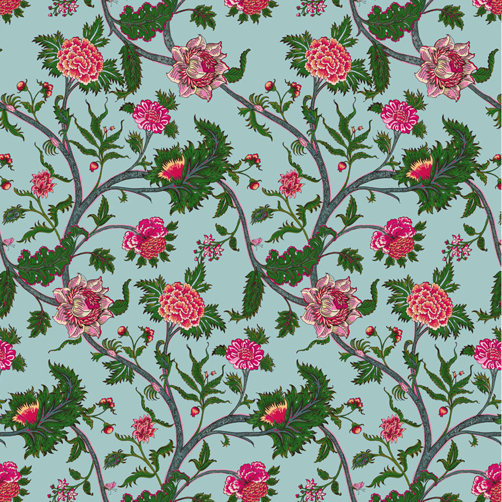 Palampore Azul by Gaston Y Daniela Designer Fabric GASTON LIBRERIA LINEN - 91%;POLYAMIDE - 9% Italy HEAVY Horizontal: 26.52 and Vertical: 50 52.8 - Swanky Fabrics -