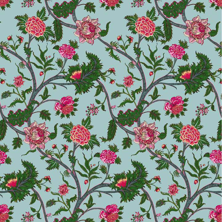 Palampore Azul by Gaston Y Daniela Designer Fabric GASTON LIBRERIA LINEN - 91%;POLYAMIDE - 9% Italy HEAVY Horizontal: 26.52 and Vertical: 50 52.8 - Swanky Fabrics -