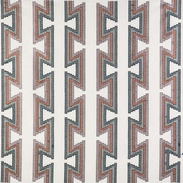 Trazo Oceano/Brique by Gaston Y Daniela Fabric GASTON LIBRERIA COTTON - 25%;LINEN - 25%;POLYESTER - 25%;VISCOSE - 25% India Horizontal: 13.19 and Vertical: 18.39 53.15 - Fabric Carolina -
