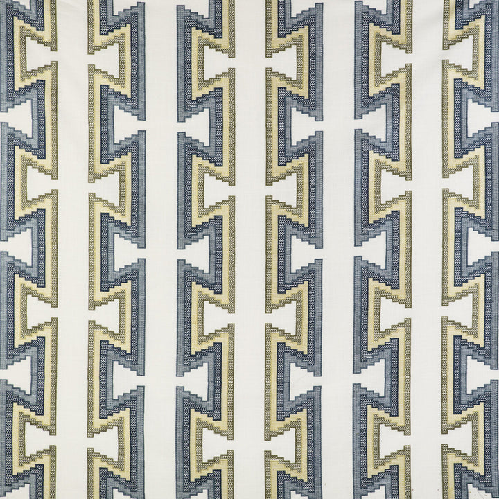 Trazo Azul/Lima by Gaston Y Daniela Fabric GASTON LIBRERIA COTTON - 25%;LINEN - 25%;POLYESTER - 25%;VISCOSE - 25% India Horizontal: 13.19 and Vertical: 18.39 53.15 - Fabric Carolina -