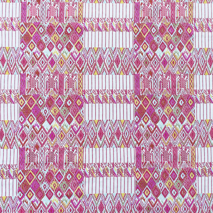 Huipil Rosa/Verde by Gaston Y Daniela Designer Fabric GASTON NUEVO MUNDO VISCOSE - 46%;COTTON - 24%;POLYESTER - 18%;LINEN - 12% India Horizontal: 24.5 and Vertical: 15.5 48.75 - Swanky Fabrics -