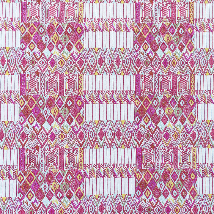 Huipil Rosa/Verde by Gaston Y Daniela Fabric GASTON NUEVO MUNDO VISCOSE - 46%;COTTON - 24%;POLYESTER - 18%;LINEN - 12% India Horizontal: 24.5 and Vertical: 15.5 48.75 - Fabric Carolina -