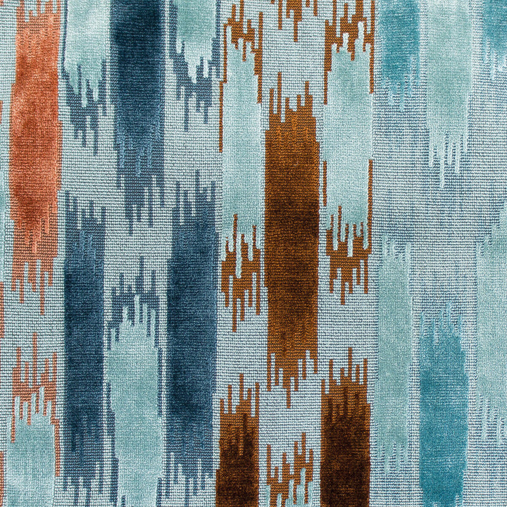 Aragon Azul/Teja by Gaston Y Daniela Designer Fabric GASTON NUEVO MUNDO VISCOSE - 53%;COTTON - 31%;POLYESTER - 16% Georgia HEAVY Horizontal: 13.75 and Vertical: 16.75 55 - Swanky Fabrics -