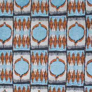 Cuzco Azul/Teja by Gaston Y Daniela Fabric