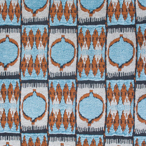Cuzco Azul/Teja by Gaston Y Daniela Fabric