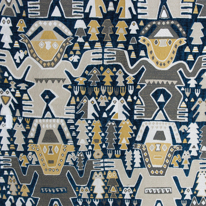 Colosos Azul by Gaston Y Daniela Designer Fabric GASTON NUEVO MUNDO VISCOSE - 79%;POLYESTER - 14%;COTTON - 7% Turkey MEDIUM Horizontal: 26 and Vertical: 26 52.75 - Swanky Fabrics -