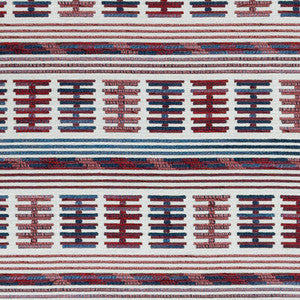 Toro Sentado Azul/Rojo by Gaston Y Daniela Fabric