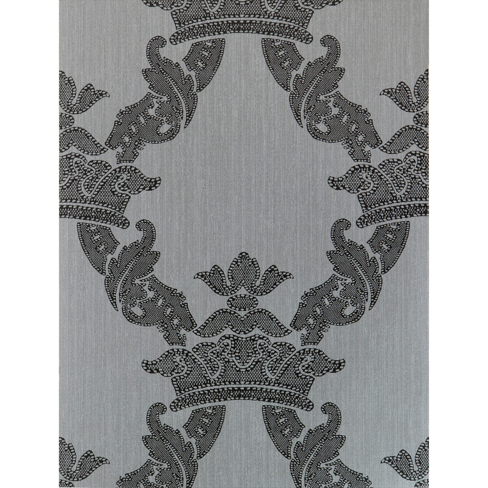 Borja Antracita by Gaston Y Daniela Designer Wallcovering LORENZO CASTILLO HISPANIA WP PAPER - 100% Spain Horizontal: and Vertical: 20.8 20.8 - Swanky Fabrics -