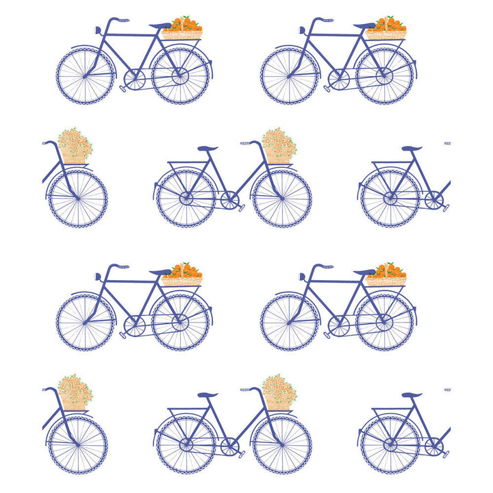 Bicicletas Azul by Gaston Y Daniela Designer Wallcovering GASTON LIBRERIA PAPER - 100% Spain - Horizontal: 0 and Vertical: 12.6 20.8 - Swanky Fabrics -