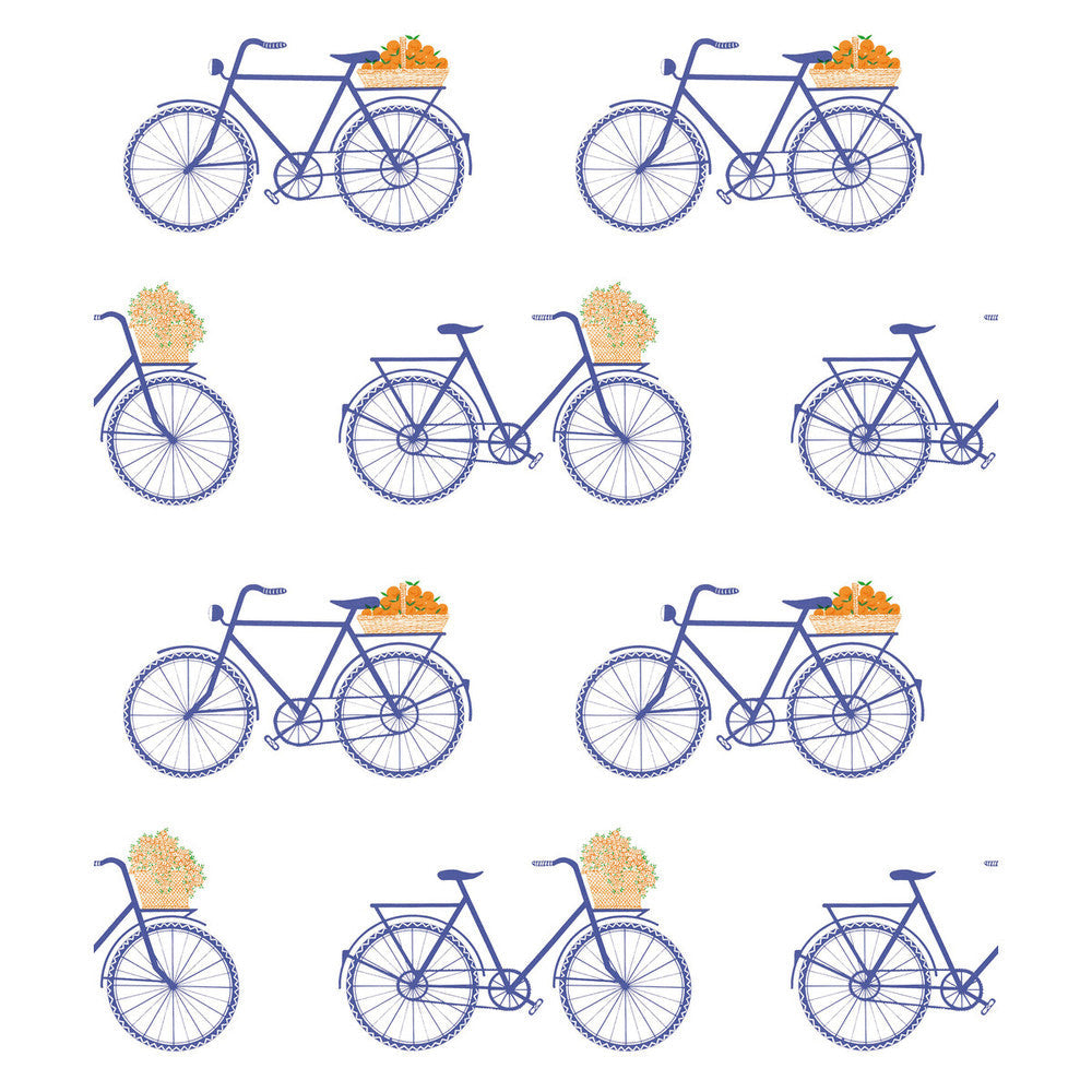 Bicicletas Azul by Gaston Y Daniela Designer Wallcovering GASTON LIBRERIA PAPER - 100% Spain Horizontal: 0 and Vertical: 12.6 20.8 - Swanky Fabrics -