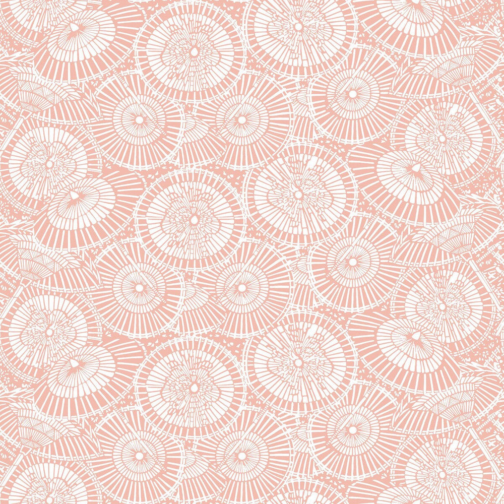 Sombrillas Rosa by Gaston Y Daniela Designer Wallcovering GASTON LIBRERIA PAPER - 100% Spain Horizontal: 0 and Vertical: 6.8 20.8 - Swanky Fabrics -