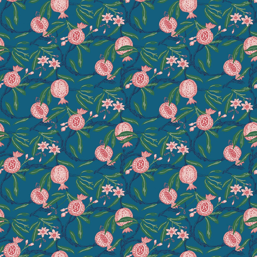 Granadas Azul/Noche by Gaston Y Daniela Designer Wallcovering GASTON LIBRERIA PAPER - 100% Spain Horizontal: 0 and Vertical: 6.8 20.8 - Swanky Fabrics -
