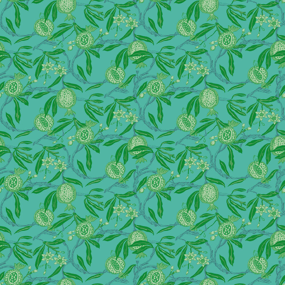 Granadas Verde/Azul by Gaston Y Daniela Designer Wallcovering GASTON LIBRERIA PAPER - 100% Spain Horizontal: 0 and Vertical: 6.8 20.8 - Swanky Fabrics -