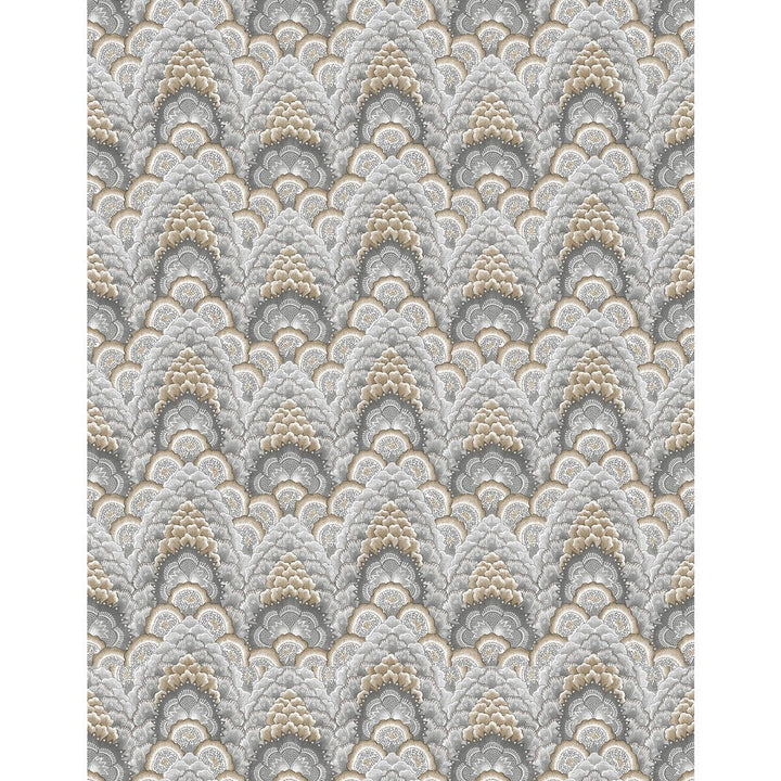 Ganges Gris/Marron by Gaston Y Daniela Designer Wallcovering GASTON LIBRERIA VINYL - 100% Italy Horizontal: 0 and Vertical: 6.9 27.5 - Swanky Fabrics -