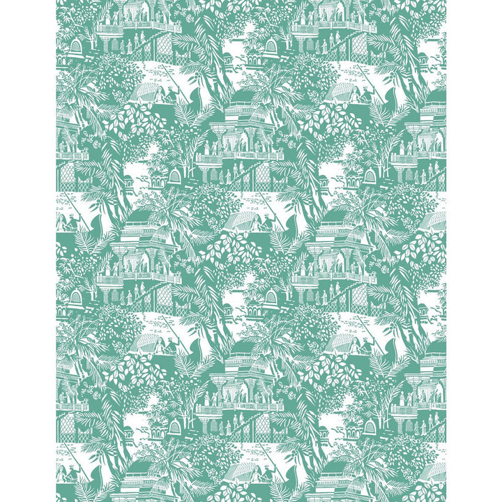 Olimpo Esmeralda by Gaston Y Daniela Designer Wallcovering GASTON LIBRERIA VINYL - 100% Italy - Horizontal: 0 and Vertical: 17.7 27.5 - Swanky Fabrics -