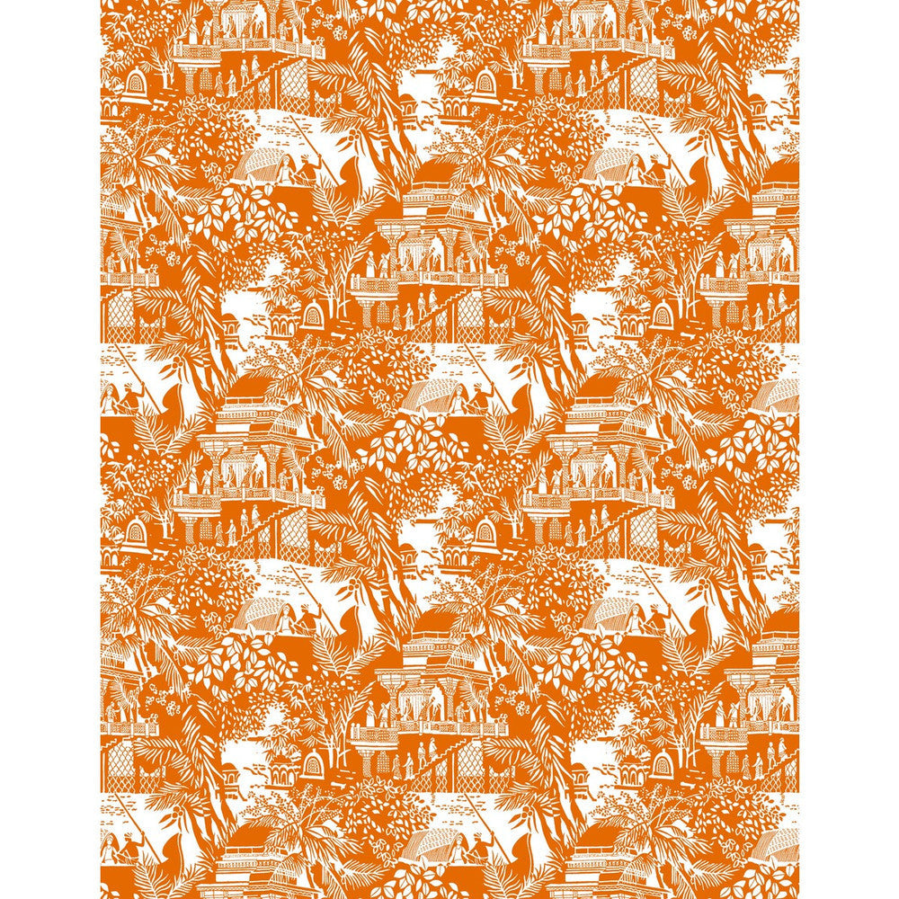Olimpo Naranja by Gaston Y Daniela Designer Wallcovering GASTON LIBRERIA VINYL - 100% Italy - Horizontal: 0 and Vertical: 17.7 27.5 - Swanky Fabrics -
