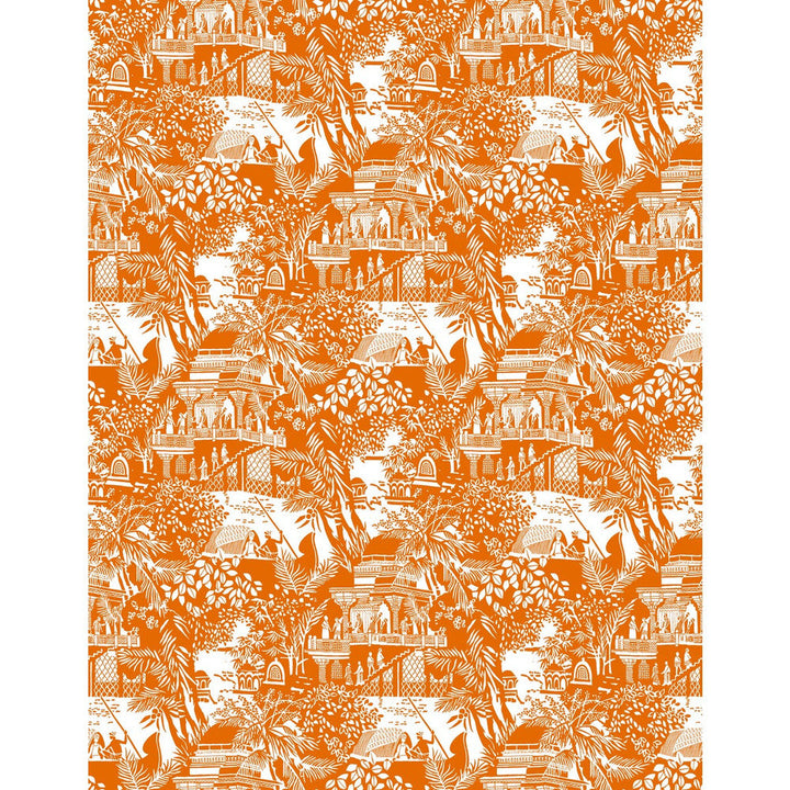Olimpo Naranja by Gaston Y Daniela Designer Wallcovering GASTON LIBRERIA VINYL - 100% Italy - Horizontal: 0 and Vertical: 17.7 27.5 - Swanky Fabrics -
